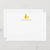 明るい黄色のレモンアイコンフラットノートカード ノートカード (正面/裏面)