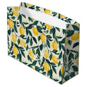 明るい黄色のレモンスパイラパターン(の模様が)あるルノート ラージペーパーバッグ (裏面アングル)