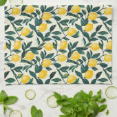 明るい黄色のレモンツリーブランチ2トーン キッチンタオル (折り畳み)