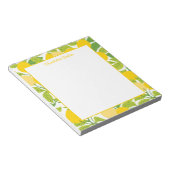 明るい黄色のレモンパターンメモ帳 ノートパッド (アングル)