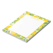 明るい黄色のレモンパターンメモ帳 ノートパッド (回転)