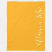 明るい黄色の単パーソナライズされた位 フリースブランケット (正面)