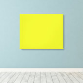 明るい黄色の四角で明確な白い枠 キャンバスプリント (インサイチュ (ウッドフロア))