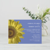 明るい黄色の夏のひまわり婚約パーティ 招待状 (スタンド正面)