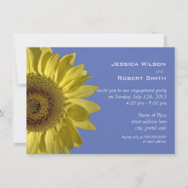 明るい黄色の夏のひまわり婚約パーティ 招待状