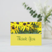 明るい黄色の夏のデイジーの花感謝していあなた ポストカード (スタンド正面)