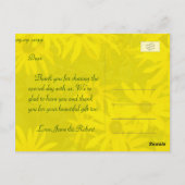 明るい黄色の夏のデイジーの花感謝していあなた ポストカード (裏面)