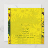 明るい黄色の夏のデイジー花結婚式の招待 招待状 (裏面)