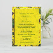 明るい黄色の夏のデイジー花結婚式の招待 招待状 (スタンド正面)
