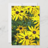 明るい黄色の夏のデイジー花結婚式の招待 招待状 (裏面)