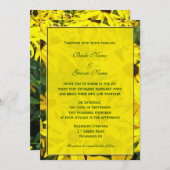 明るい黄色の夏のデイジー花結婚式の招待 招待状 (正面/裏面)