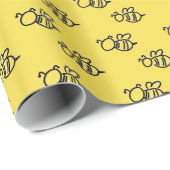 明るい黄色の夏バチのパターン ラッピングペーパー (ロールコーナー)