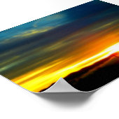 明るい黄色の夕日。 ポスター (角)