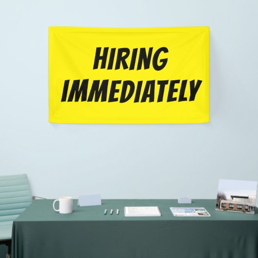 明るい黄色の採用すぐにバナー – High-Vis 横断幕 (トレードショー)