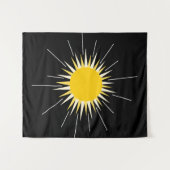 明るい黄色の放射輝く太陽パターン タペストリー (正面(横))