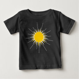 明るい黄色の放射輝く太陽 ベビーTシャツ