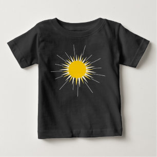 明るい黄色の放射輝く太陽 ベビーTシャツ