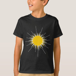 明るい黄色の放射輝く太陽 Tシャツ