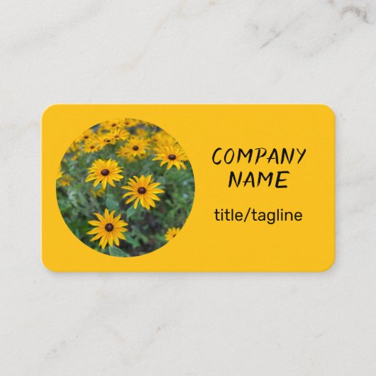 明るい黄色の日当たりの良い花 名刺 (正面)