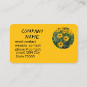 明るい黄色の日当たりの良い花 名刺 (裏面)