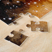 明るい黄色の星雲、水色の暗い空。 ジグソーパズル (側面)