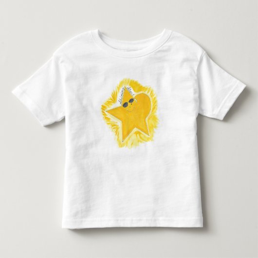 明るい黄色の星  トドラーTシャツ (正面)