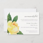 明るい黄色の水の色のフォーラルアコモデーション 招待状 (正面)