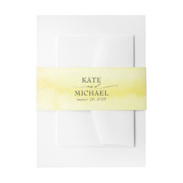 明るい黄色の水の色モダン 招待状ベリーバンド