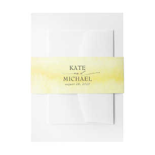 明るい黄色の水の色モダン 招待状ベリーバンド