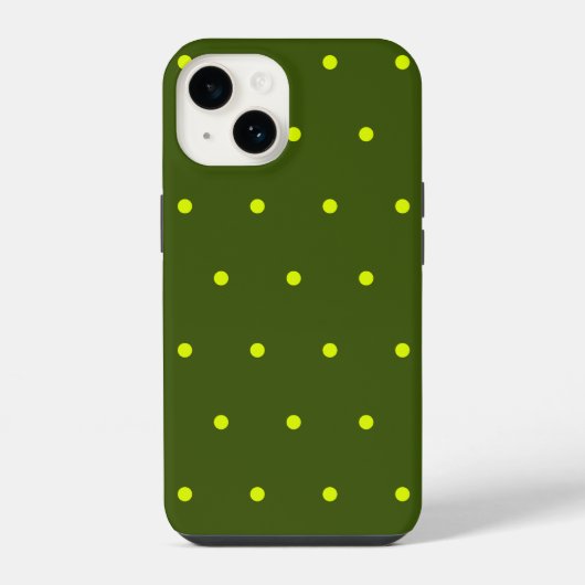 明るい黄色の水玉模様 iPhoneケース (裏面)