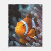 明るい黄色の海の魚の水中画像 フリースブランケット (正面)