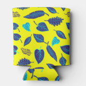 明るい黄色の熱帯性葉柄モノグラム 缶クーラー (裏面)