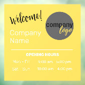 明るい黄色の目を引くビジネス ウェルカム ステッカー ウィンドウサイン (シート3)