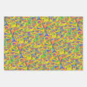 明るい黄色の糸の抽象芸術アート ラッピングペーパーシート (正面2)
