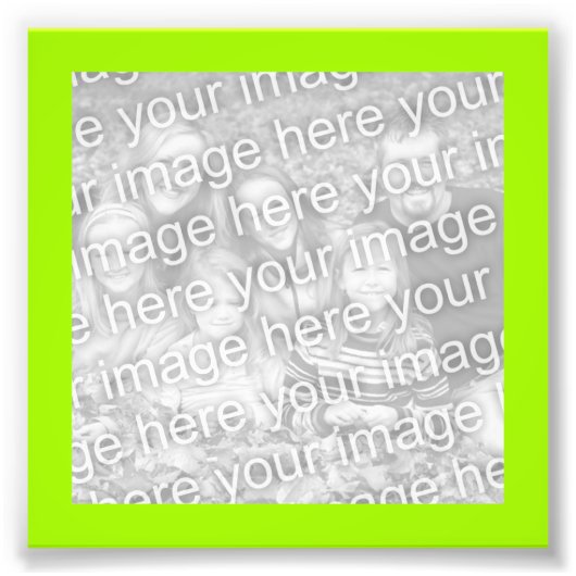 明るい黄色の緑のフレームフォト フォトプリント            (正面)