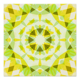 明るい黄色の緑の夏の星ドーパミンデコル ポスター