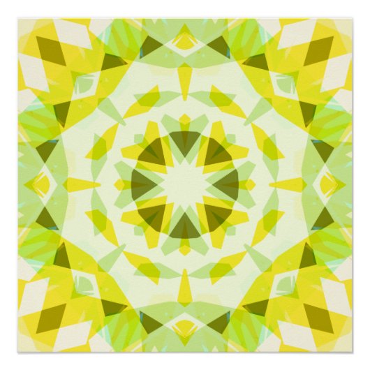 明るい黄色の緑の夏の星ドーパミンデコル ポスター (正面)