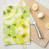 明るい黄色の緑の夏の星ドーパミンデコールアート キッチンタオル (四つ折り)