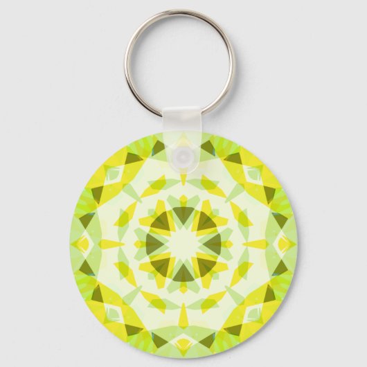 明るい黄色の緑の夏の星ドーパミンデコールアート キーホルダー (裏面)