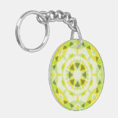明るい黄色の緑の夏の星ドーパミンデコールアート キーホルダー (正面左)