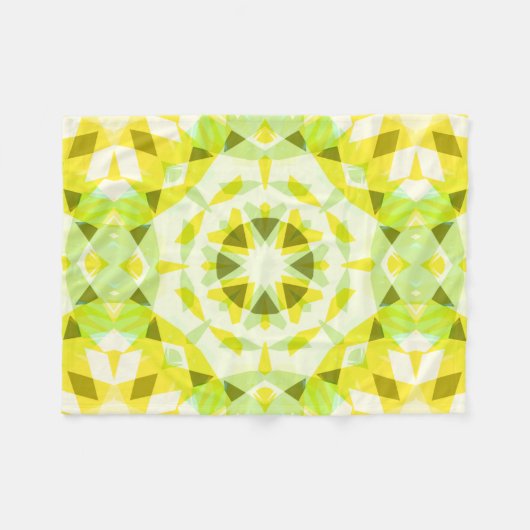明るい黄色の緑の夏の星ドーパミンデコールアート フリースブランケット (正面(横))