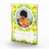 明るい黄色の緑の新生児妻の親の贈り物 フォトブロック (右)