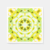 明るい黄色の緑の星のジェンダーが赤ちゃんのシャワーを明らかにする スタンダードカクテルナプキン (正面)