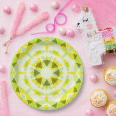 明るい黄色の緑の星のジェンダーが赤ちゃんのシャワーを明らかにする ペーパープレート (パーティー)