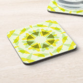 明るい黄色の緑の星ドーパミンデコールキッチアート コースター (左側)