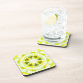 明るい黄色の緑の星ドーパミンデコールキッチアート コースター (右側)