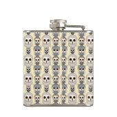 明るい黄色の背景に愛らしいフクロパターン フラスク (裏面)