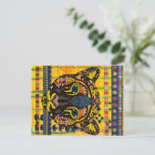 明るい黄色の背景のポストカードにクーガー ポストカード (スタンド正面)