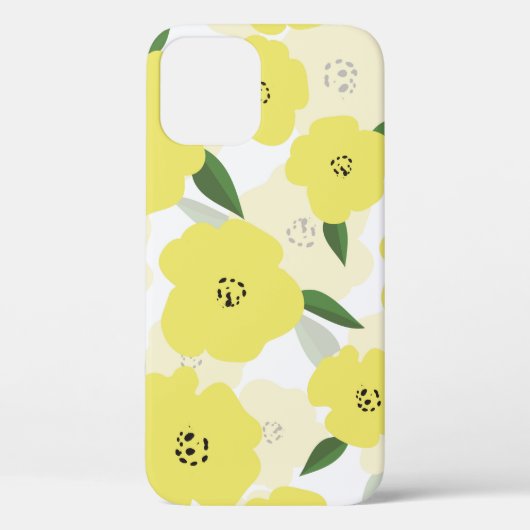 明るい黄色の花が背中にある継ぎ目のない模様 Case-Mate iPhoneケース (裏面)