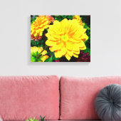 明るい黄色の花のキャンバス キャンバスプリント (インサイチュ (リビング))